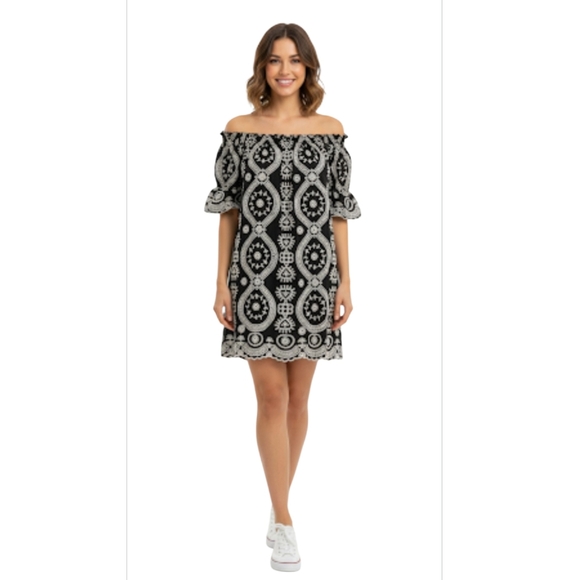 Loveshackfancy Miranda Eyelet Off Shoulder Dress NWOT - Picture 2 of 7